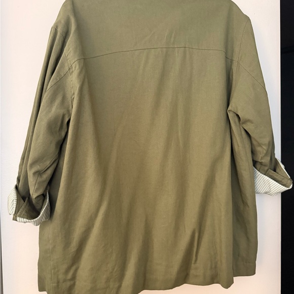 Zara Olive Utility Button-Front Jacket - Picture 3 of 3